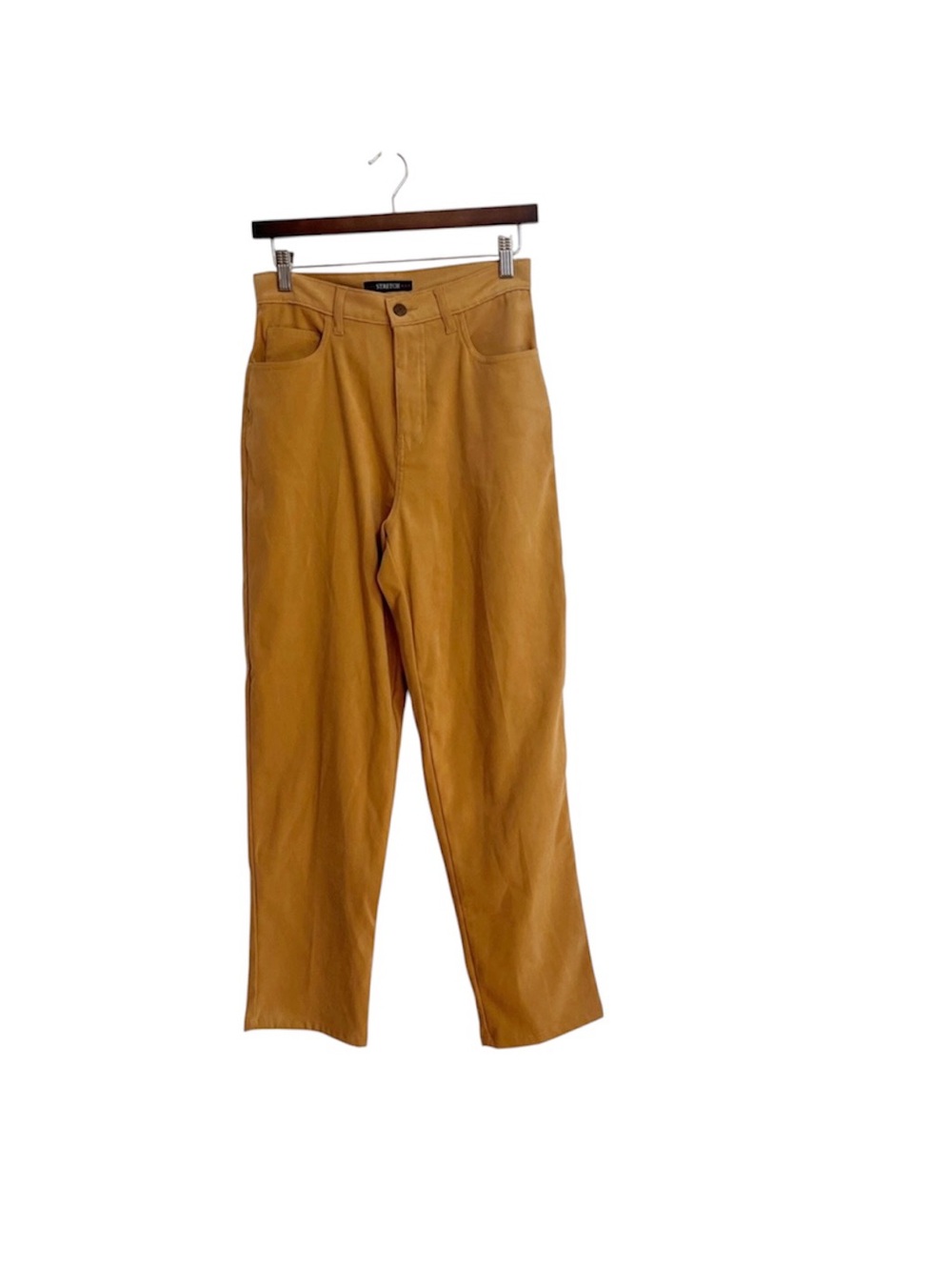 Bill Blass High-Waist Mustard Straight-Leg Pants